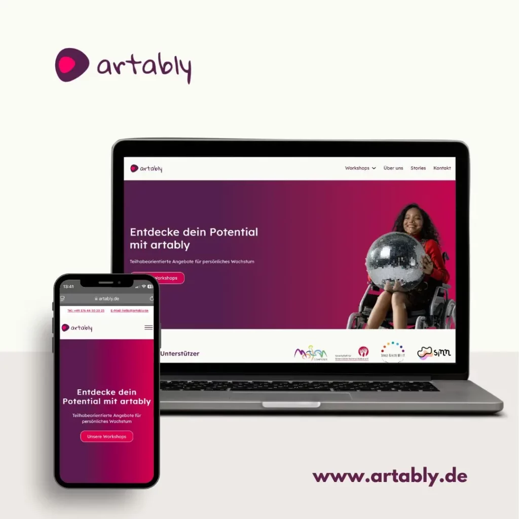 Referenz Webdesign artabyl.de - erstellt von green.motion webdesign